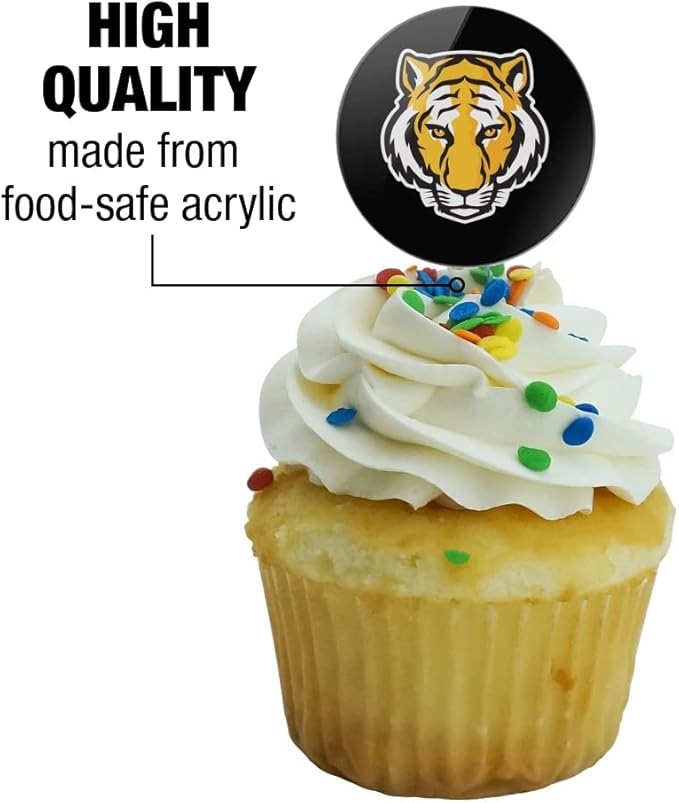 DePauw University Primary Logo Cupcake Picks Toppers Decoration Set of 6