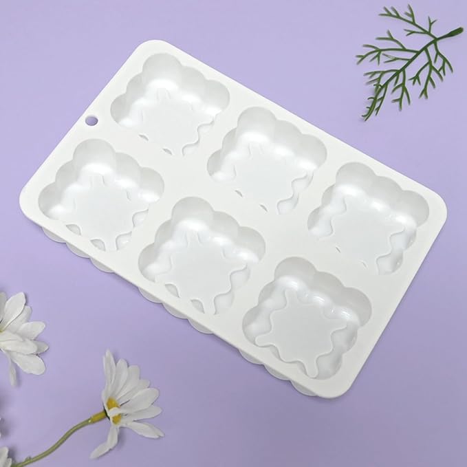 mostsom Square Silicone Mousse Cake Mold Easy Using Non-stick Baking Mold for Cake Decorating DIY Bakeware Tools (D_ Square Flower)