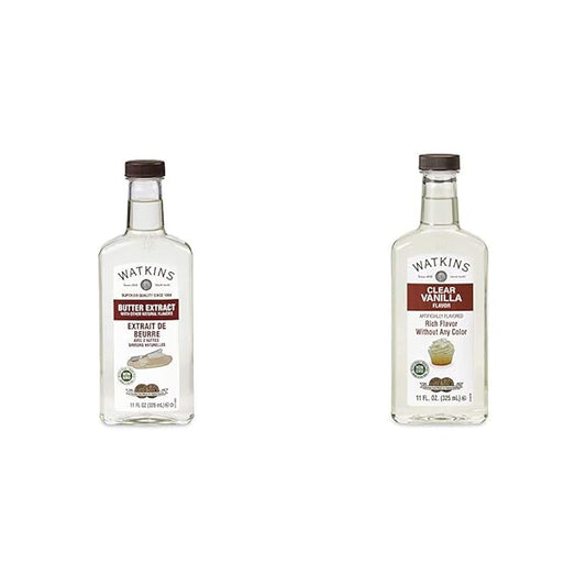 Watkins Butter and Clear Vanilla Flavoring Extracts, 11 oz. Bottles (2 Count)