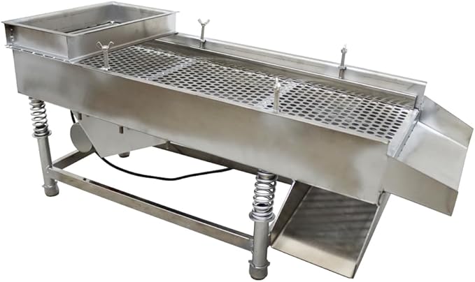 Electric Vibrating Sifter with 12mm Screen Straight Vibrating Sieve Shaker Stainless Steel Linear Sifter Machine Linear Shaker Single Motor 110v 80W