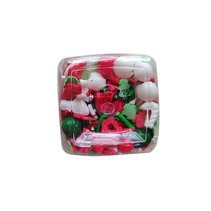 1 Bottle Christmas Sprinkles for Cookie Decorating Cake Toppers Candy Santa Claus Cupcake Topper Dessert Sprinkle with 6 Pieces Santa Claus