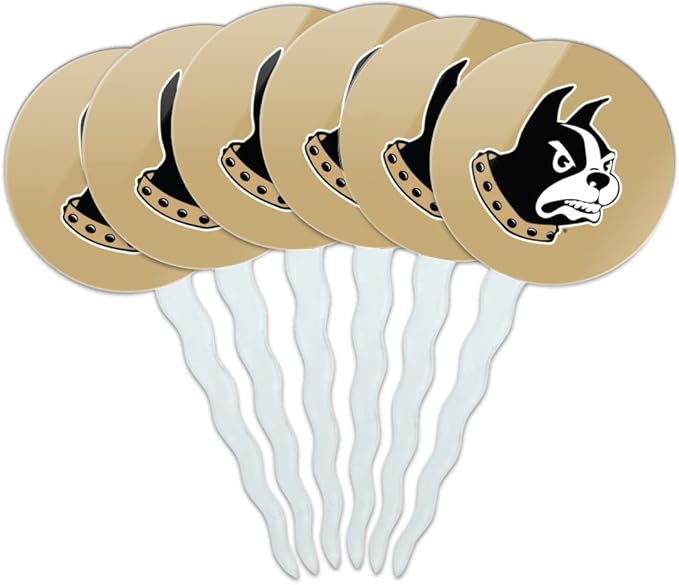 Wofford College Primary Logo Cupcake Picks Toppers Decoration Set of 6