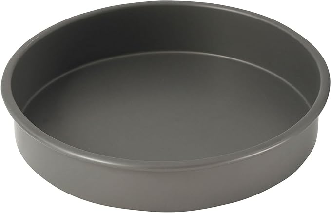 WINCO Round Cake Pan, 10-Inch, Hard Anodized Aluminum,Black