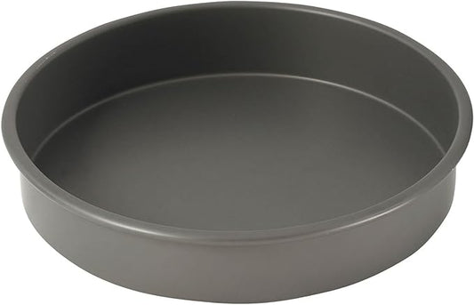 WINCO Round Cake Pan, 10-Inch, Hard Anodized Aluminum,Black