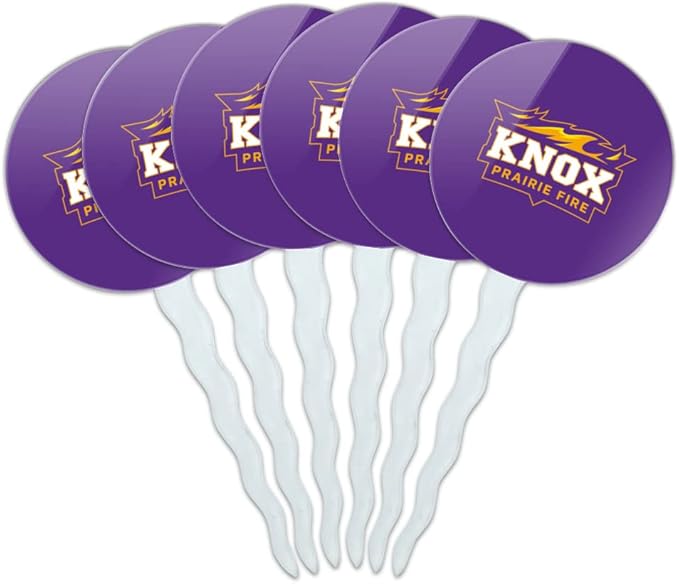 Knox College Primary Logo Cupcake Picks Toppers Decoration Set of 6