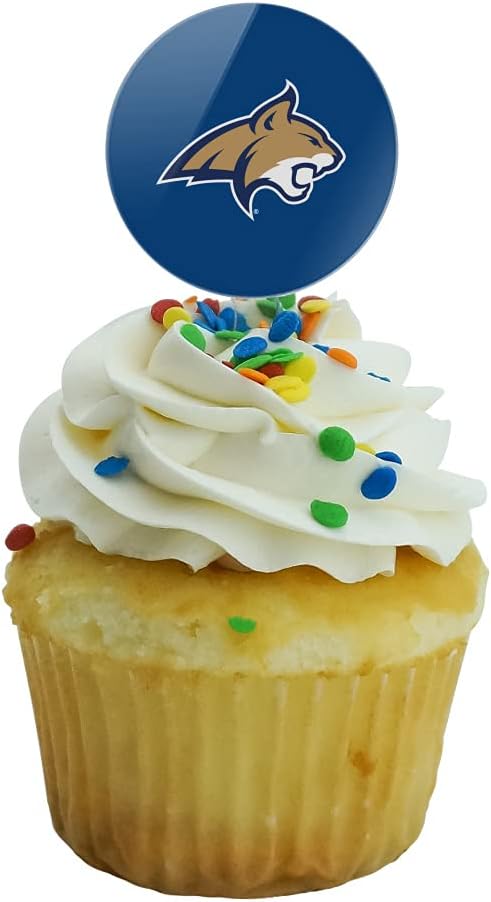 Montana State University Primary Logo Cupcake Picks Toppers Decoration Set of 6