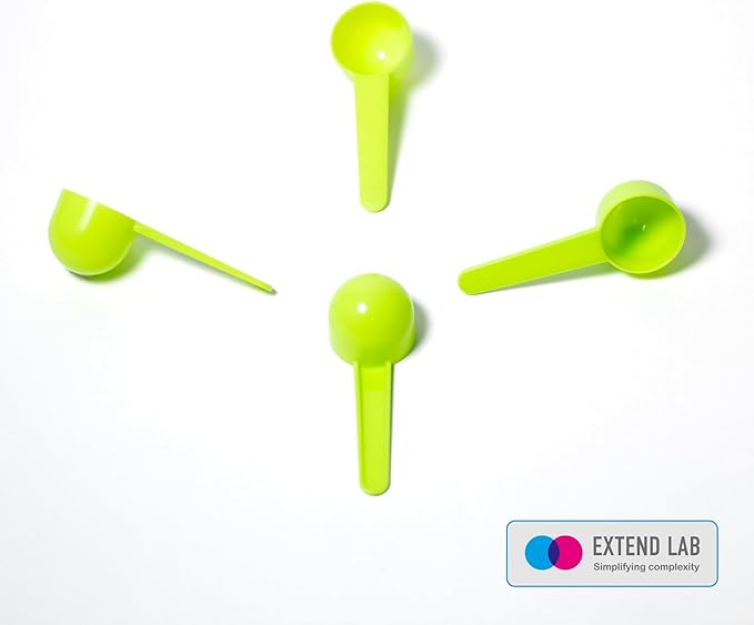 5g Plastic Measuring Spoons (10ml) – Pack of 5 Small Scoops for Protein Poweder, Creatine, Coffee, Lab, Baking, Laundry, Canisters, Dry Goods – 1 Teaspoon Measuring Spoons (tsp), Green
