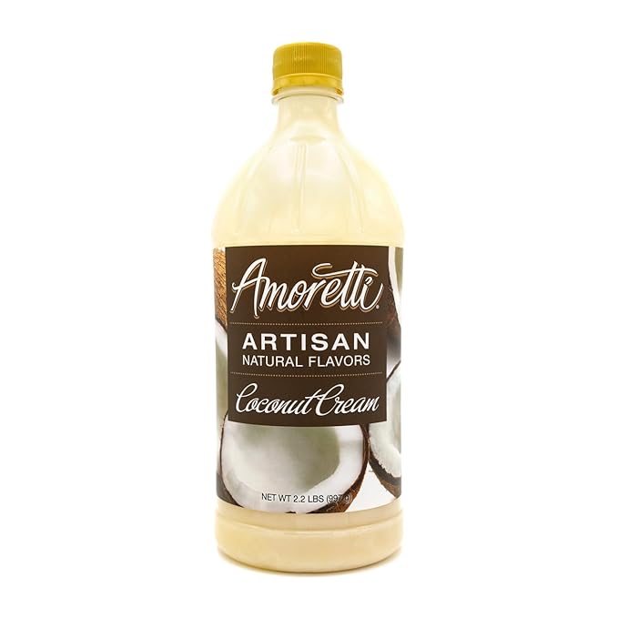 Amoretti - Natural Coconut Cream Artisan Flavor Paste, 2.2 lbs, Perfect For Ice Cream, Beverages, Cakes, and more, Preservative Free, Vegan, Gluten Free, No Artificial Sweeteners, Highly Concentrated