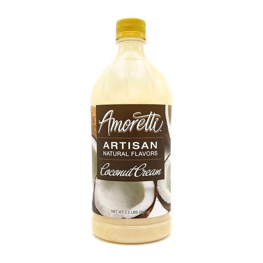 Amoretti - Natural Coconut Cream Artisan Flavor Paste, 2.2 lbs, Perfect For Ice Cream, Beverages, Cakes, and more, Preservative Free, Vegan, Gluten Free, No Artificial Sweeteners, Highly Concentrated