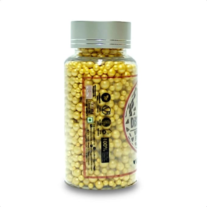 Confect Gold Edible Sprinkles – Confect Love Disco Balls Mashups for Cake & Cupcake Decorating – Metallic Gold Sugar Pearls & Decorative Toppings | Dessert Sprinkle Mix | Vegan, Gluten-Free, Nut-Free, Soy-Free, Dairy-Free, Palm Oil-Free- 4.2 Oz