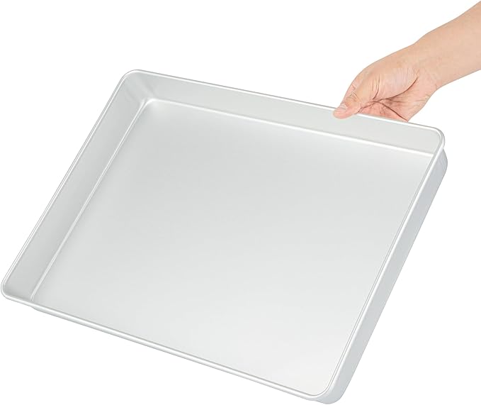Restaurantware-Met Lux 18 x 12 x 2 Inch Straight-Sided Baking Tin, 1 Rectangular Cake Pan - Oven-Ready, Freezable, Anodized Aluminum Baking Sheet Cake Pan, Greaseproof, For Birthday