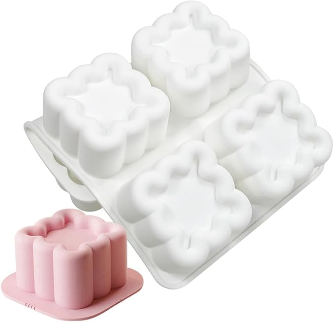 mostsom Square Silicone Mousse Cake Mold Easy Using Non-stick Baking Mold for Cake Decorating DIY Bakeware Tools (D_ Square Flower)