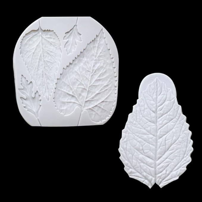 Leaf Silicone Mold Rose Flower Fondant Molds DIY Cake Decorating Tools Sugarcraft Candy Resin Clay Chocolate Gumpaste Moulds (2pcs(13 * 13.5cm,8.6 * 13.3cm))