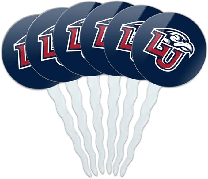 Liberty University Primary Logo Cupcake Picks Toppers Decoration Set of 6