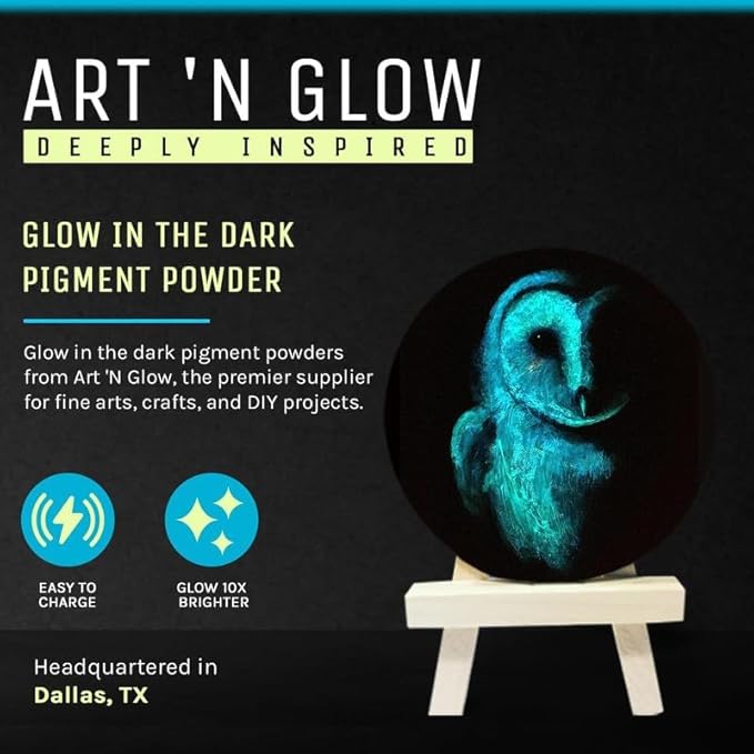 Glow in The Dark Pigment Powder - Neutral and Fluorescent Color for Art Painting, Fine Art, Nail Art Paint, and DIY Crafts - Long Lasting, 10+ Color Options - Neutral Sky Blue - (120 Grams/4 Ounces)