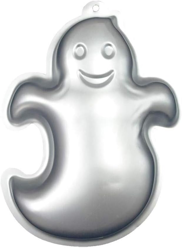 Ulalaza 3D Ghost Cake Mold Halloween Aluminum Baking Mould Nonstick DIY Baking Tools