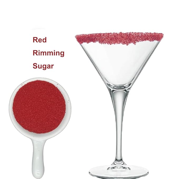 Edible 5 Ounce Fine Decorative Red Sanding Sugar Sprinkles for Baking, Sparkling Crystals for Cakes, Cookies, Cupcakes, Ice Cream Topping and Rimming Sugar