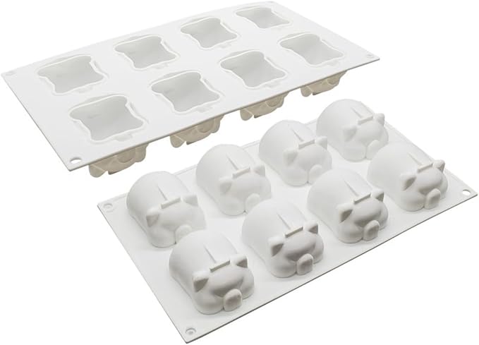 mostsom Silicone Pig Mold Fondant Mold Chocolate Cake MoldMousse Cake Decoration Dessert Baking Mold DIY Candle Model (G_ Pig)
