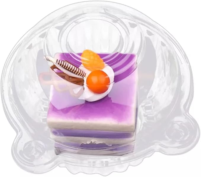 100 Packs Individual Cupcake Containers Transparent Box Packaging Cute Cat Head Shape Plastic Disposable Dome Cake Box Fruit Cakecup Box