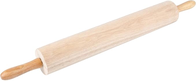 Betolla 18-Inch Wooden Rolling Pin – Hardwood Dough Roller with Smooth Rollers for Baking Bread, Pastry, Cookies, Pizza, Pie & Fondant