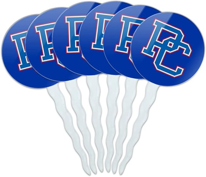 Presbyterian College Primary Logo Cupcake Picks Toppers Decoration Set of 6