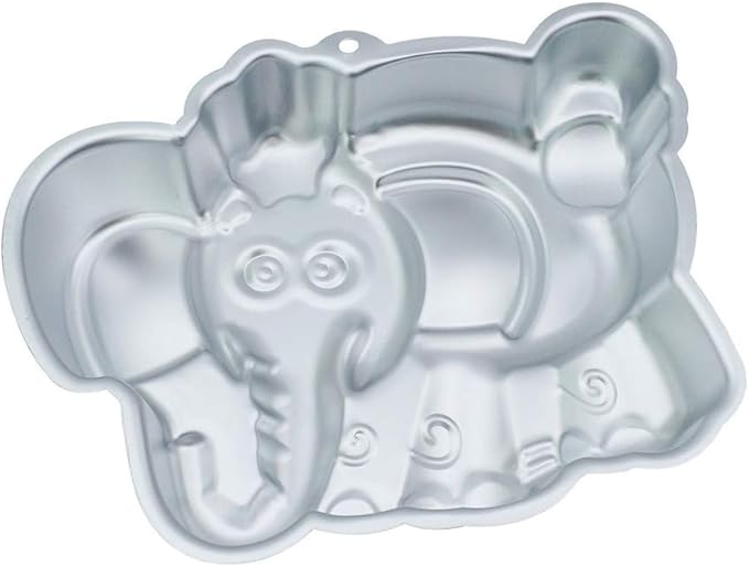 Ulalaza Elephant Cake Baking Pan 3D Animal Aluminum Cake Mould First Birthday Cake Pan