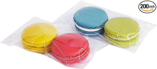 Wowfit 200 Count 3x5 Inch Clear Cellophane Plastic Bags, Resealable Self-Sealing Cello Bags Good for Cookies, Decorative Wrappers, Party Favors, Candy and More