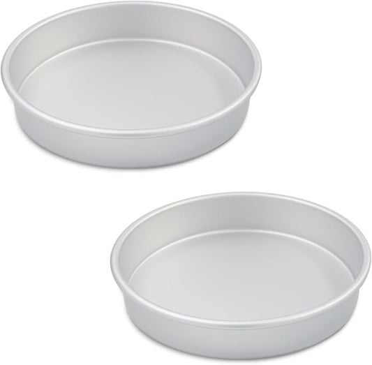 9×2 round Cake Pans Set of 2,Aluminum cake tin baking pan for birthday cake party (9×2 round Cake Pan, Set of 2)