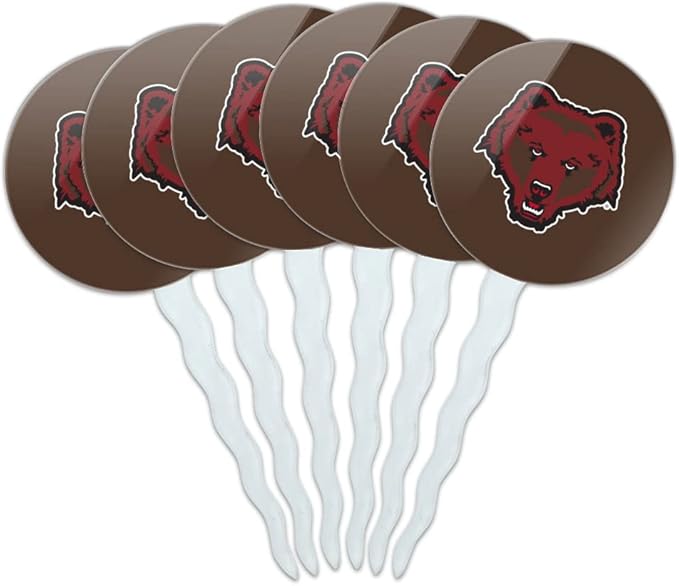 Brown University Primary Logo Cupcake Picks Toppers Decoration Set of 6