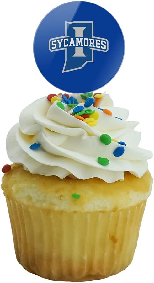 Indiana State University Primary Logo Cupcake Picks Toppers Decoration Set of 6