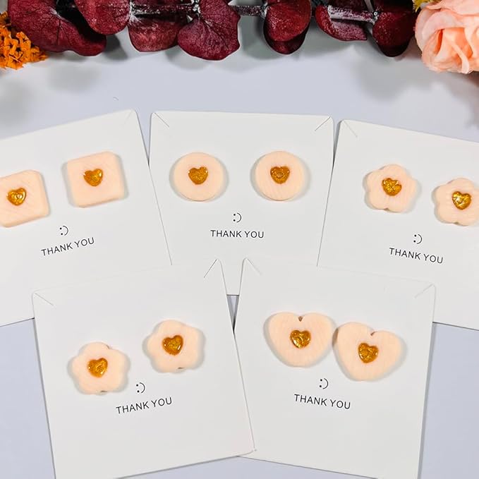Heart Center Polymer Clay Cutters – 5 Shapes Clay Earring Cutters Set for DIY Jewelry – Polymer Clay Tools for Earrings & Crafts – Cute Clay Cutter Set for Valentine & Gift Projects