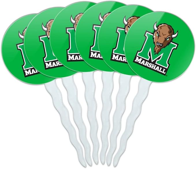 Marshall Primary Logo Cupcake Picks Toppers Decoration Set of 6