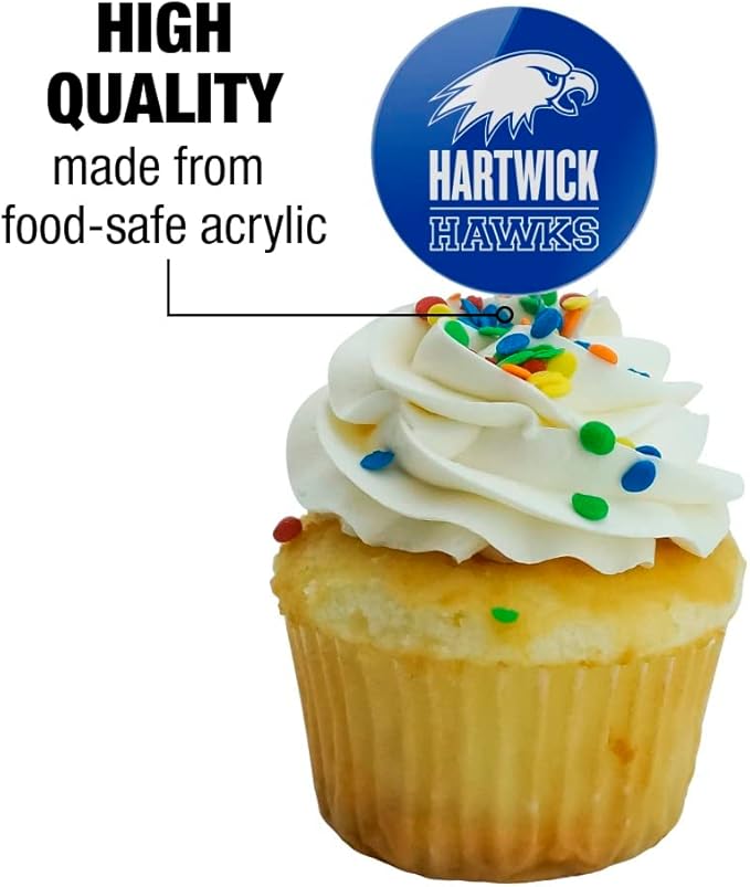 Hartwick College Primary Logo Cupcake Picks Toppers Decoration Set of 6