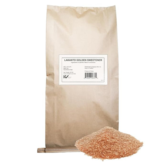 Lakanto Bulk Golden Monk Fruit Sweetener with Erythritol - Bulk Raw Cane Sugar Substitute, Baking, Extract, Sugar Replacement (Golden - 20 kg)