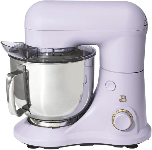 Beautiful 5.3QT 300W Stand Mixer with 12 Speeds, Tilt-Head, Splash Guard & Dishwasher-Safe Accessories, Soft Matte Finish – Mixes Up to 9 Dozen Cookies, Includes Dough Hook & Whisk (Lavender)