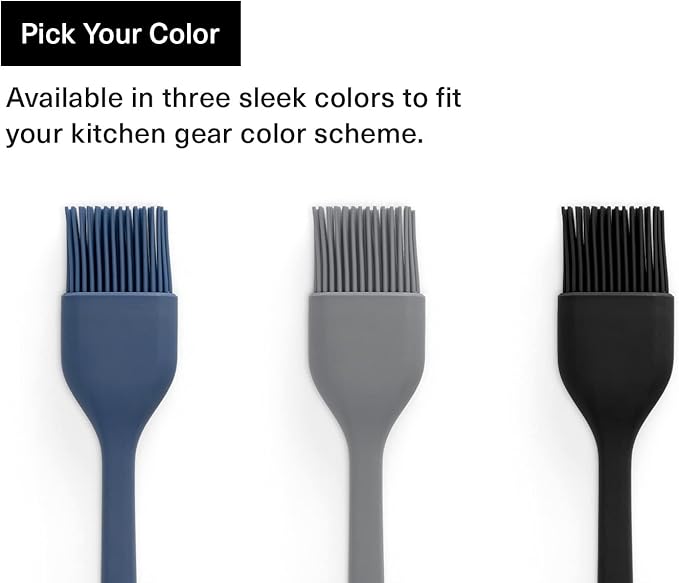 Misen Silicone Basting Brush – Dishwasher Safe, Heat-Resistant Pastry Brush – Ideal for Grilling, Baking, and Applying Sauces and Oils – High-Grade Silicone Coating - 12.4" Blue