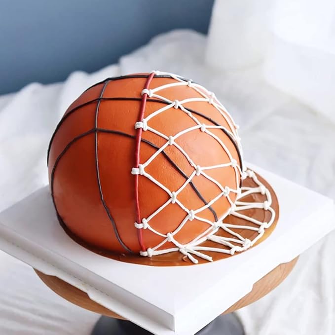 8 Inches Hemisphere Football Cake Pan, 3D Soccer Half Ball Birthday Cake Pan, Aluminum Cake Mold Nonstick Baking Tool