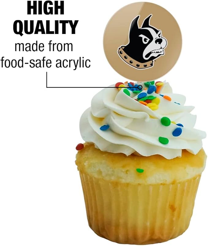 Wofford College Primary Logo Cupcake Picks Toppers Decoration Set of 6