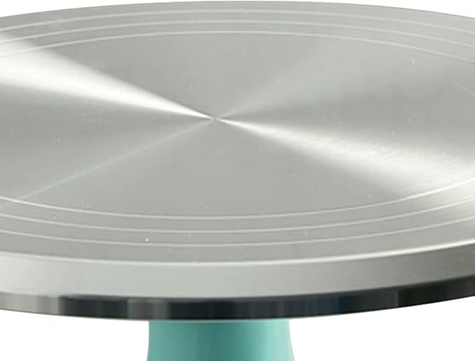 Fdit Cake Decorating Turntable, 10 Inch Silent Bearing Revolving Cake Stand Rounded Edges for Cake Decorating Supplies for Home (Blue)