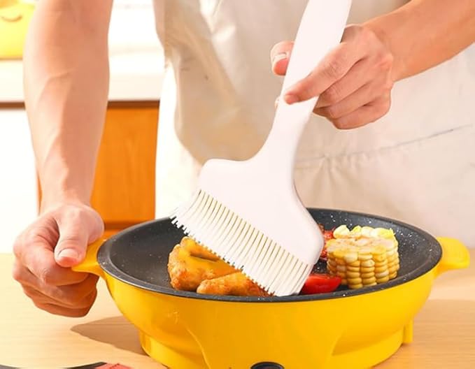 Extra Large Pastry Brush-Silicone Basting Brush for Cooking,Heat Resistant Food Brush for BBQ,Dishwasher Safe Grill Brush (White)