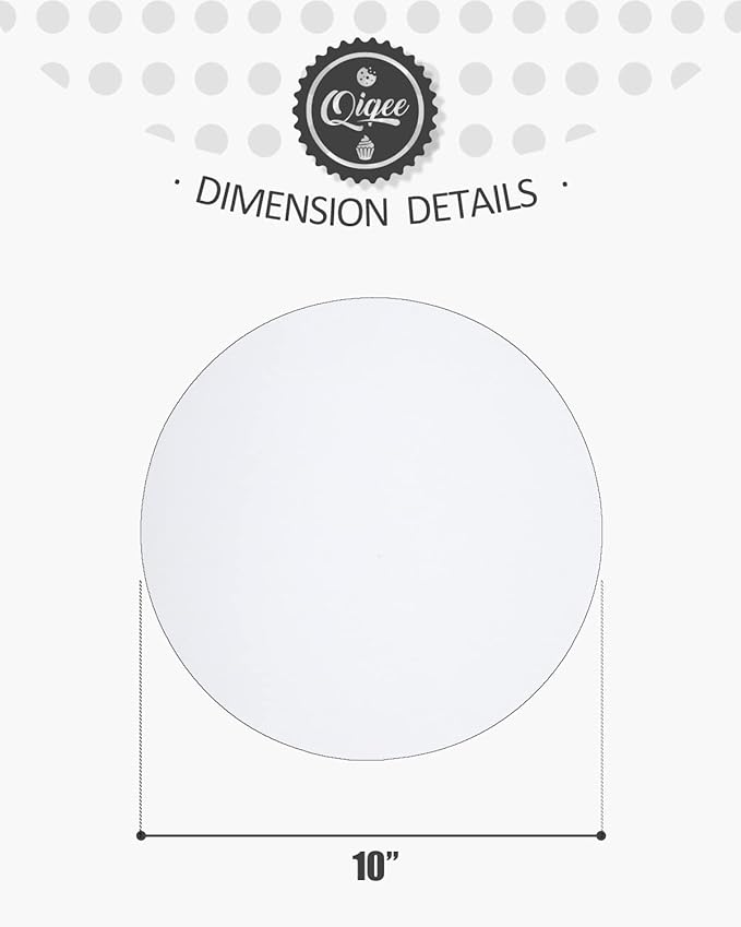 qiqee 40-Packs Cake Boards Round 10 Inch White Circles Rounds Base Food-Grade Cardboard Cake Plate (Thinner But Stronger)