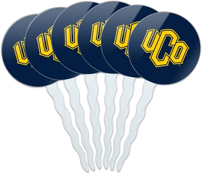 Central Oklahoma Primary Logo Cupcake Picks Toppers Decoration Set of 6