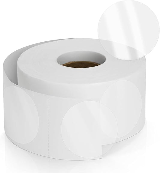 SHYGO® 1“ Transparent Circle Dot Stickers Color Coding Labels, 1000PCS 2 Rolls