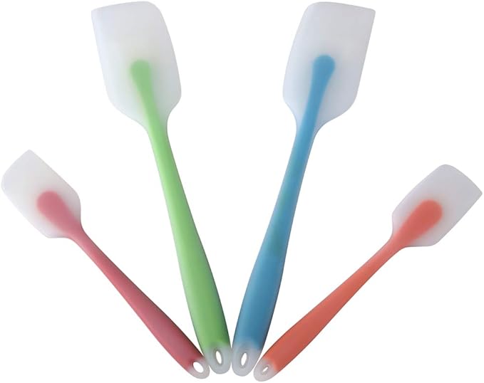 Silicone Spatula Set of 4 - Heat Resistant Flexible Spatula 450F with Stainless Steel Core - Food Grade Premium Good Grip Kitchen Utensils - Seamless, Heavy Duty, BPA Free, Dishwasher Safe