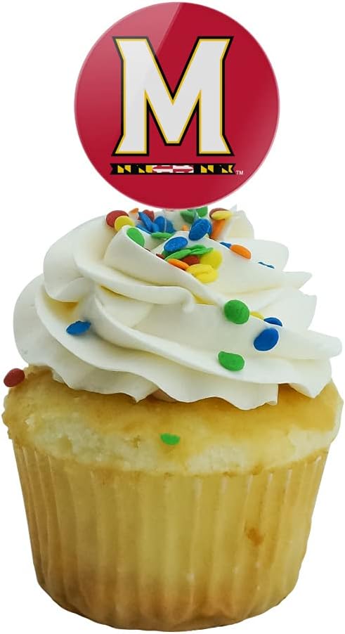 University of Maryland Primary Logo Cupcake Picks Toppers Decoration Set of 6