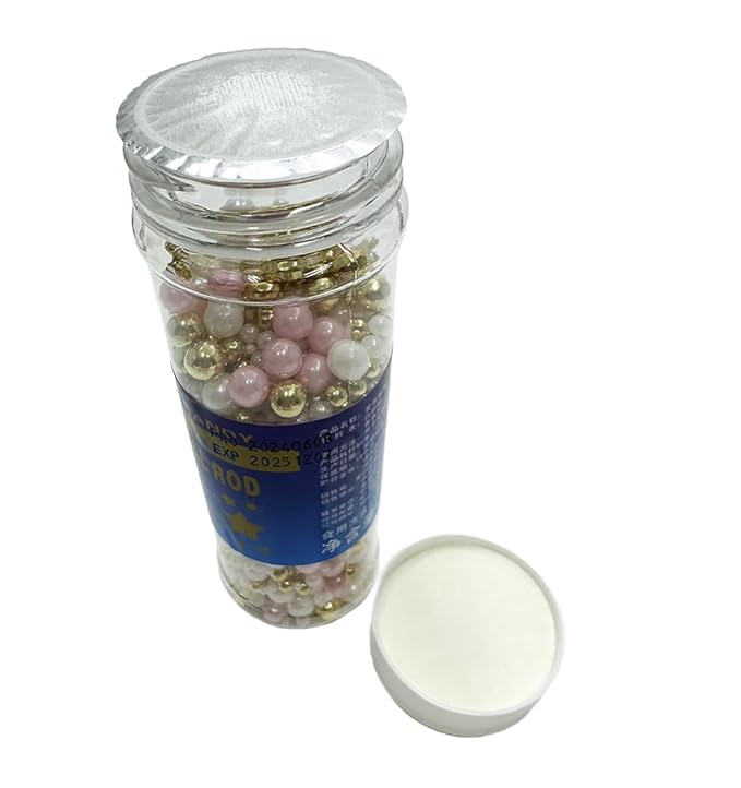 Gold dragees sprinkles Gold Sprinkles for Cake Decorating, White Pink Pearl Sugar Cupcake, Cookies, Ice Cream Toppings, 120g/ 4.2 Ounces Cake Decorationss Baking, Perfect for Halloween Christmas Wedding Shower, New Year’S Eve