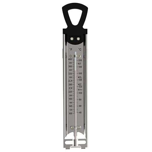 Candy Thermometer with Pot Clip, Deep Fry Oil Kitchen Cooking Thermometer for Jam, Syrup, Jelly, and Deep Fry, Instant Read Stainless Steel Candy Thermometer for Candy Making