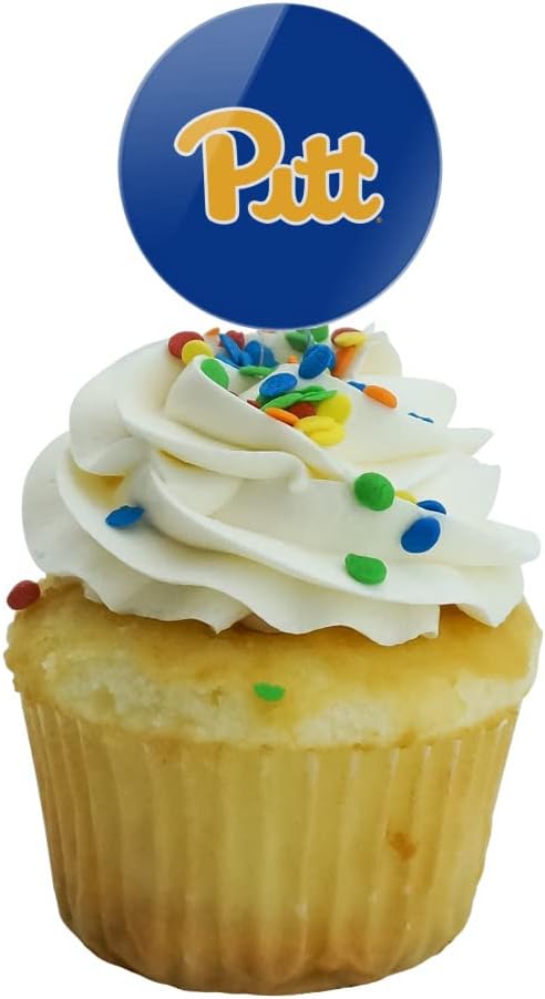 University of Pittsburgh Primary Logo Cupcake Picks Toppers Decoration Set of 6