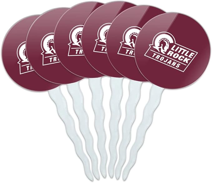 University of Arkansas at Little Rock Primary Logo Cupcake Picks Toppers Decoration Set of 6