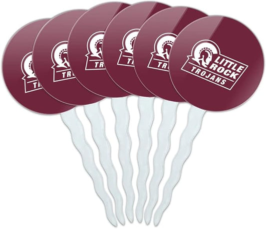 University of Arkansas at Little Rock Primary Logo Cupcake Picks Toppers Decoration Set of 6